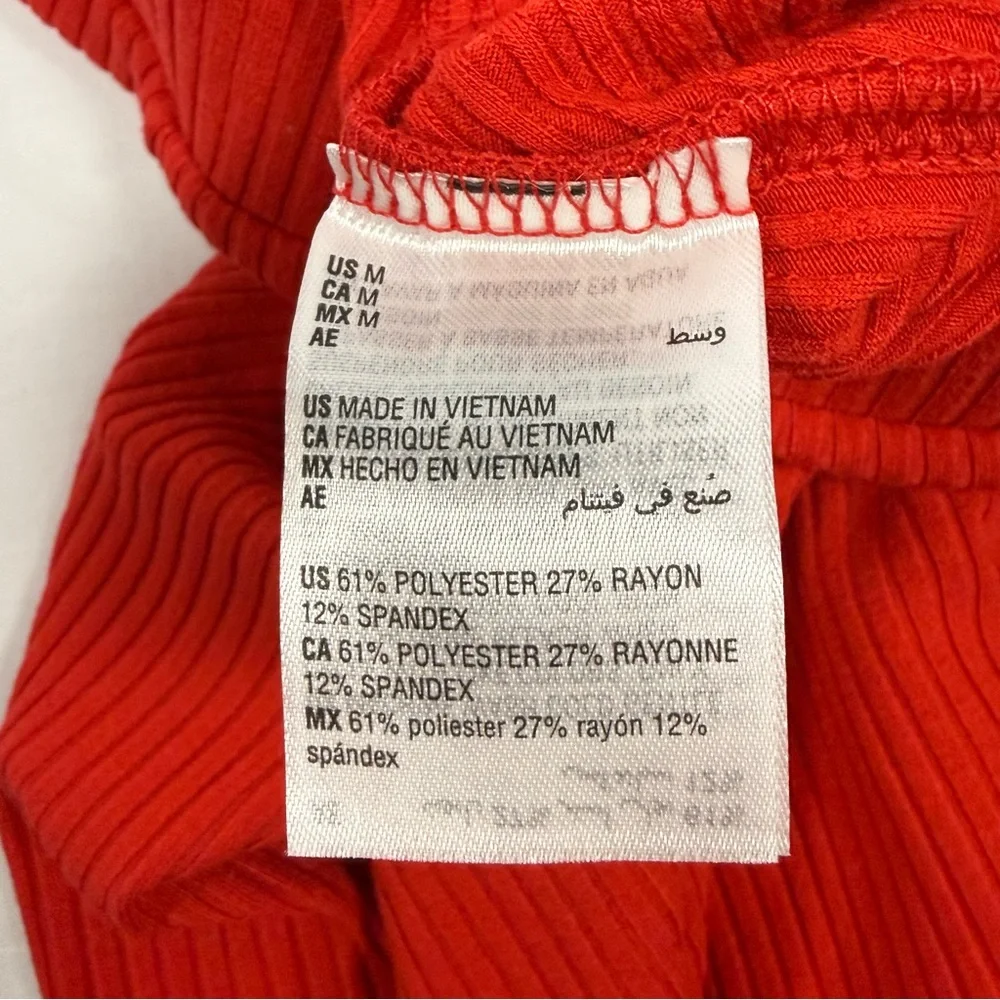 Burnt Orange Red Ribbed Knit Bar III Bodycon Midi Skirt Size M Medium - Picture 8 of 10